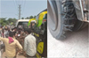 Vittal: Bus operating dangerously with damaged tyre intercepted by locals